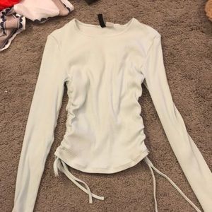 mint green long sleeve w tie sides